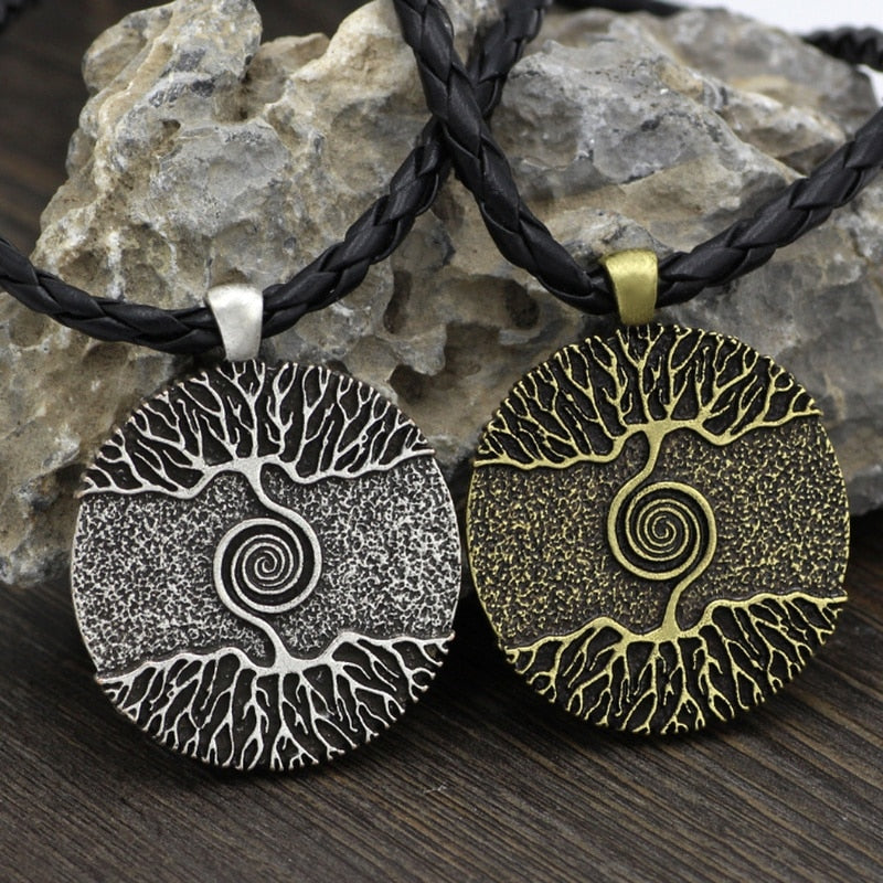 Vikings Amulet The Tree of Life Nordic Talisman Pendant Necklace Chain Necklace