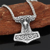 Vikings Anchor Raven Necklace Men Stainless Steel Norse Amulet Runes Odin Hammer Mjolnir Pendant Scandinavian Male Jewelry Gifts