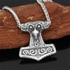 Vikings Anchor Raven Necklace Men Stainless Steel Norse Amulet Runes Odin Hammer Mjolnir Pendant Scandinavian Male Jewelry Gifts