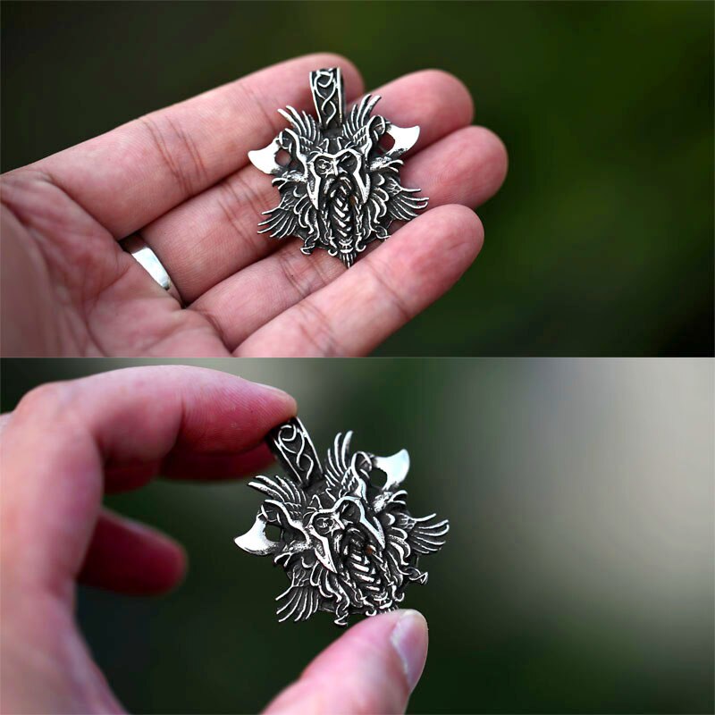 Vikings Pendant Nordic Viking Axe Warrior  Necklace Stainless Steel Chain Necklace Norse Viking Jewelry