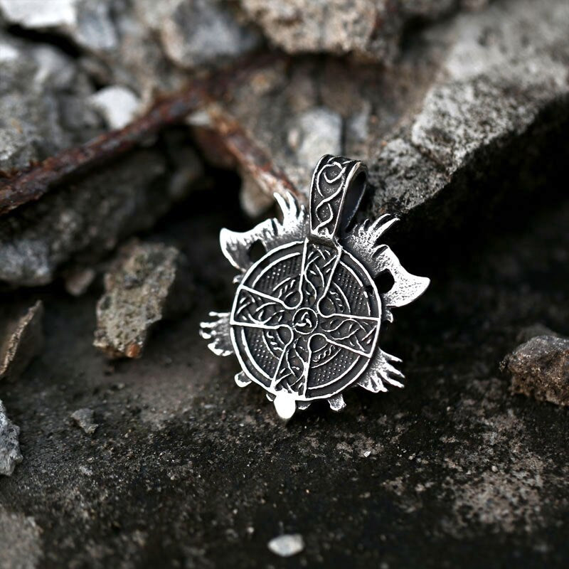 Vikings Pendant Nordic Viking Axe Warrior  Necklace Stainless Steel Chain Necklace Norse Viking Jewelry