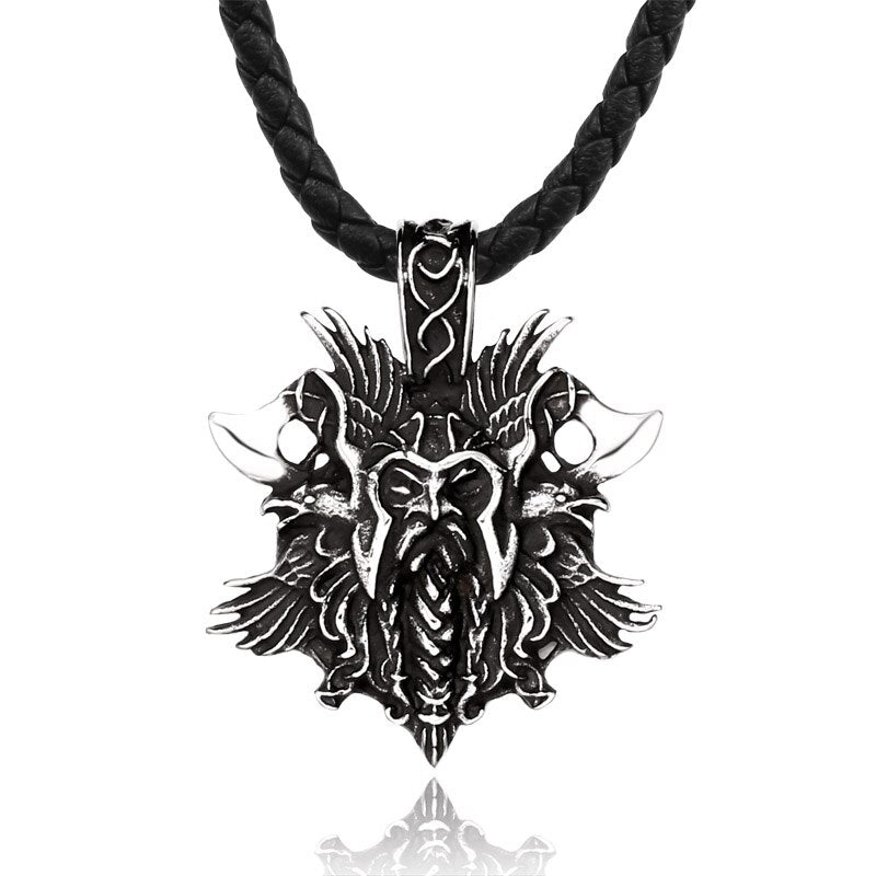 Vikings Pendant Nordic Viking Axe Warrior  Necklace Stainless Steel Chain Necklace Norse Viking Jewelry