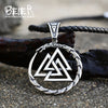 Vikings PendantValknut Scandinavian Necklace Stainless Steel Chain Necklace Norse Viking Jewelry BP8-504