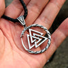 Vikings PendantValknut Scandinavian Necklace Stainless Steel Chain Necklace Norse Viking Jewelry BP8-504