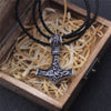 Vikings Stainless steel Anchor Norse Amulet Pendant Gold Cord Genuine Leather Rope Chain Scandinavian Necklaces Men Punk Jewelry