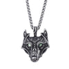 Vikings Wolf head Rune Necklaces Men Vegvisir Stainless Steel Amulet Pendant Nordic Myth Scandinavian Male Jewelry