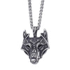 Vikings Wolf head Rune Necklaces Men Vegvisir Stainless Steel Amulet Pendant Nordic Myth Scandinavian Male Jewelry