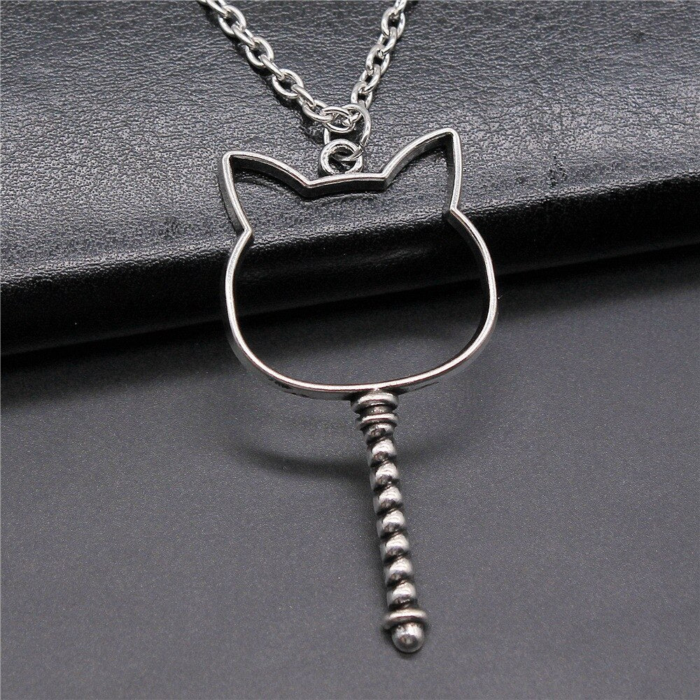 Vintage 2 Colors 54x29mm Rabbit Head Epoxy Alloy Frame Pendant Necklace For Women Men Long Chain Necklace Jewelry Accessories