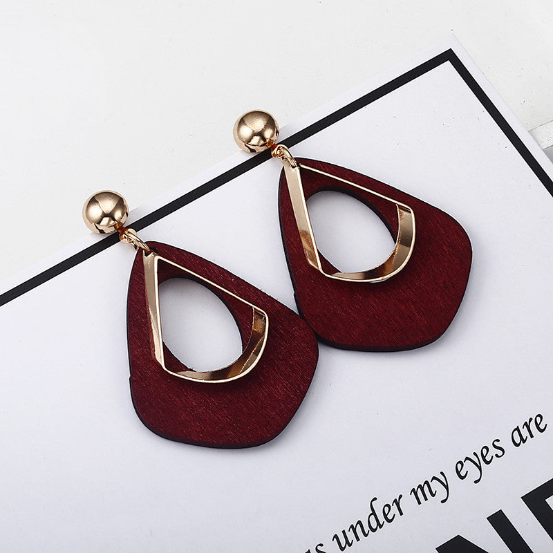 Vintage 2020 women's fashion statement earring wooden earrings for wedding party Christmas gift jewelry   e0368