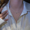 Vintage 925 Sterling Silver Necklace Sparkling Clavicle Chain Green Diamond Gypsophila Pendant Necklace Women's Wedding Jewelry
