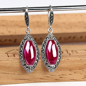 Vintage 925 Sterling Silver Rings Drop Water Geometry Earrings for Women Gentle Earrings 2020 Wedding Party Earrings Silver 2020