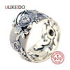 Vintage 999 Sterling Silver Jewelry For Women Lover Party Gift Thai Silver Hot Sale Silver Flower Ring