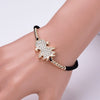 Vintage Adjustable Handmade Bracelet For Girl Gold/Silvery/Rose Crystal Cute Girl Braided Rope Chain Bracelet For Women Jewelry