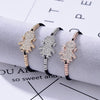 Vintage Adjustable Handmade Bracelet For Girl Gold/Silvery/Rose Crystal Cute Girl Braided Rope Chain Bracelet For Women Jewelry