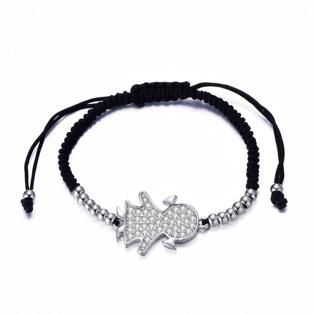Vintage Adjustable Handmade Bracelet For Girl Gold/Silvery/Rose Crystal Cute Girl Braided Rope Chain Bracelet For Women Jewelry