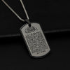 Vintage Allah Muslim Islam Ayatul Kursi Arabic Stainless Steel Pendant Necklace Islamic Quran Arab Religious Jewelry