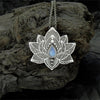Vintage Alloy Mandala Lotus Flower Pendant Necklaces For Women Charm Leather Chain Amulet Yoga Jewelry