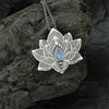 Vintage Alloy Mandala Lotus Flower Pendant Necklaces For Women Charm Leather Chain Amulet Yoga Jewelry