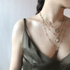 Vintage Alloy Round Pendant Three Layers Cross Pendant Necklace Set Women Jewelry Gift #263892
