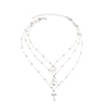 Vintage Alloy Round Pendant Three Layers Cross Pendant Necklace Set Women Jewelry Gift #263892