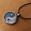 Vintage Ancient Looking Yin Yang Necklace Charm Pendant Necklaces for Women Men Party Jewelry Gifts Chinese Kongfu Man