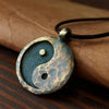 Vintage Ancient Looking Yin Yang Necklace Charm Pendant Necklaces for Women Men Party Jewelry Gifts Chinese Kongfu Man