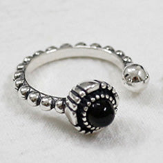 Vintage Authentic 100% 925 Sterling Silver Rings For Women Pearl Black Onyx Jewelry