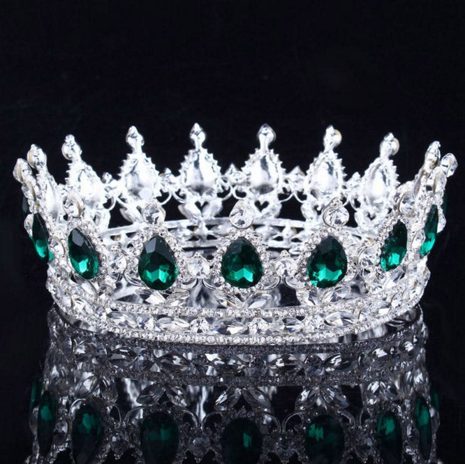 Vintage Baroque Queen King Bride Tiara Crown For Women Headdress Prom Bridal Wedding Tiaras and Crowns Hair Jewelry Accessories