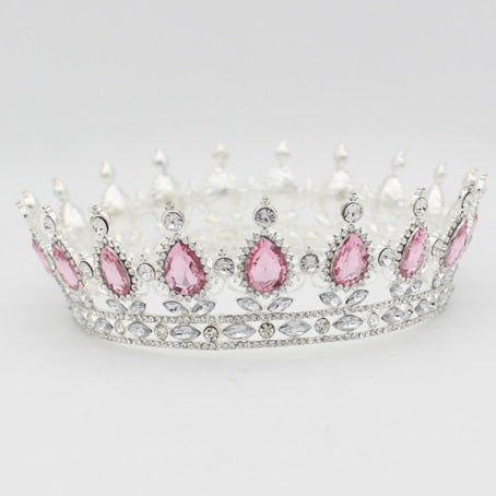 Vintage Baroque Queen King Bride Tiara Crown For Women Headdress Prom Bridal Wedding Tiaras and Crowns Hair Jewelry Accessories