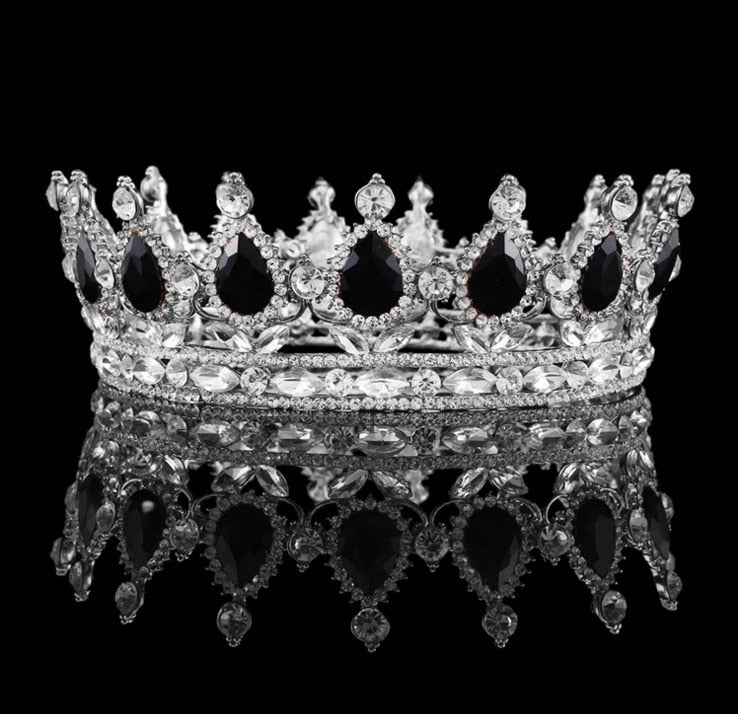 Vintage Baroque Queen King Bride Tiara Crown For Women Headdress Prom Bridal Wedding Tiaras and Crowns Hair Jewelry Accessories