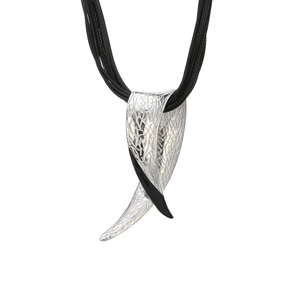 Vintage Big Gothic Pendant Ropes Necklace 12 P Multi Layer Black Rope Punk Woman Man Choker Necklace Kolye Biker Male Jewelry