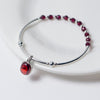 Vintage Big Size Red Oval Ruby Pendant 925 Sterling Sliver Bracelet Natural Stone Garnet Beads Charm Bracelet for Women LAN CAI