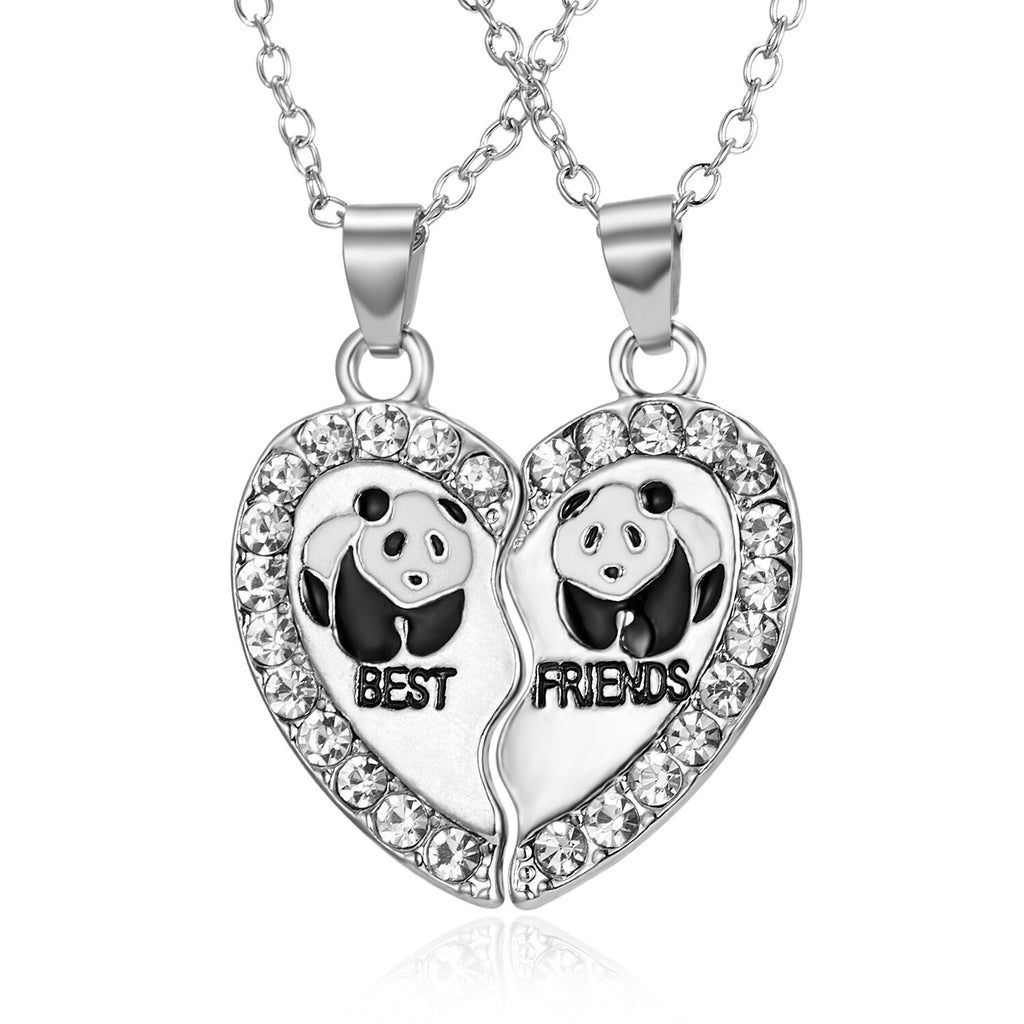 Vintage Black White Couple Necklace Top Quality Stainless Steel Pendant Necklace Friendship Jewelry For Men Women Lovers' Gift