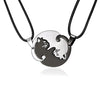 Vintage Black White Couple Necklace Top Quality Stainless Steel Pendant Necklace Friendship Jewelry For Men Women Lovers' Gift