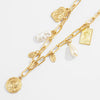 Vintage Bohemia Gold Coin Layered Chain Necklace For Women Irregular Pearl Sqaure Long Choker Collar Pendant Necklace