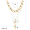Vintage Bohemian Multilayer Ladies Necklace For Women Gold Chain Key Lock Pendant Long Chain Necklace Jewelry Trends New