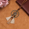 Vintage Boho Gypsy Ethinic Tassel Pendant Necklace for Women Female 2021 Winter Sweater Chain