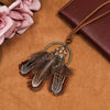 Vintage Boho Gypsy Ethinic Tassel Pendant Necklace for Women Female 2021 Winter Sweater Chain