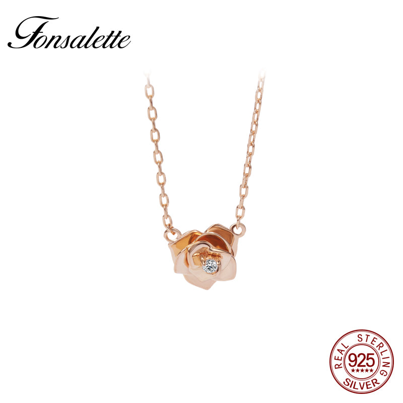Vintage Brand Design Necklace Rose Flower Pendants Handmade Flowers Choker Collar Necklace Jewelry Gift zk40