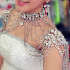 Vintage Bridal Rhinestone crystal necklace Shoulder chain shawl harness Necklace luxury Wedding Party Body Jewelry accessory