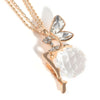 Vintage Butterfly Fairy Pendant Necklace Women Sweater Chain Necklace Charm Crystal Angel Wing Necklace Party Jewelry