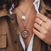 Vintage Carved Coin Thick Chain OT Buckle Necklace Bohemian Punk Metal Coin Collar Choker Necklace  Women Punk Jewelry
