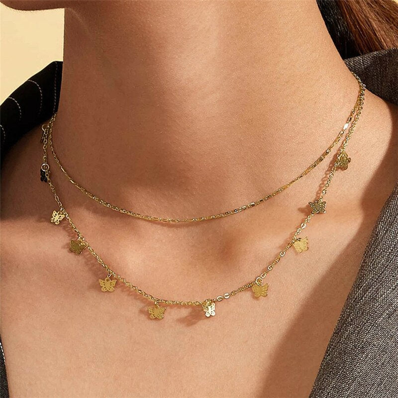 Vintage Carved Coin Thick Chain OT Buckle Necklace Bohemian Punk Metal Coin Collar Choker Necklace  Women Punk Jewelry