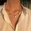 Vintage Carved Coin Thick Chain OT Buckle Necklace Bohemian Punk Metal Coin Collar Choker Necklace  Women Punk Jewelry
