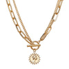 Vintage Carved Coin Thick Chain OT Buckle Necklace Bohemian Punk Metal Coin Collar Choker Necklace  Women Punk Jewelry