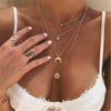 Vintage Carved Coin Thick Chain OT Buckle Necklace Bohemian Punk Metal Coin Collar Choker Necklace  Women Punk Jewelry