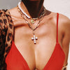 Vintage Carved Coin Thick Chain OT Buckle Necklace Bohemian Punk Metal Coin Collar Choker Necklace  Women Punk Jewelry