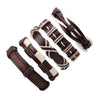 Vintage Casual Leather Bracelets Charm Black Braid Wrap Bracelets Bangles Punk Male Rope Chain Wholesale Men Jewelry