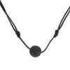 Vintage Charms Black Lava Stone Necklace Leather Chain Men Women Statement Rock Essential Oil Diffuser Short Chain Jewelry