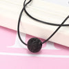 Vintage Charms Black Lava Stone Necklace Leather Chain Men Women Statement Rock Essential Oil Diffuser Short Chain Jewelry